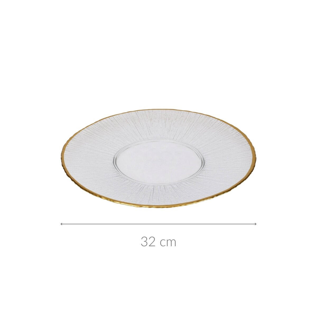 TELLER Datura 32 cm - Transparent, Glas (32cm) - Home Styling Collection