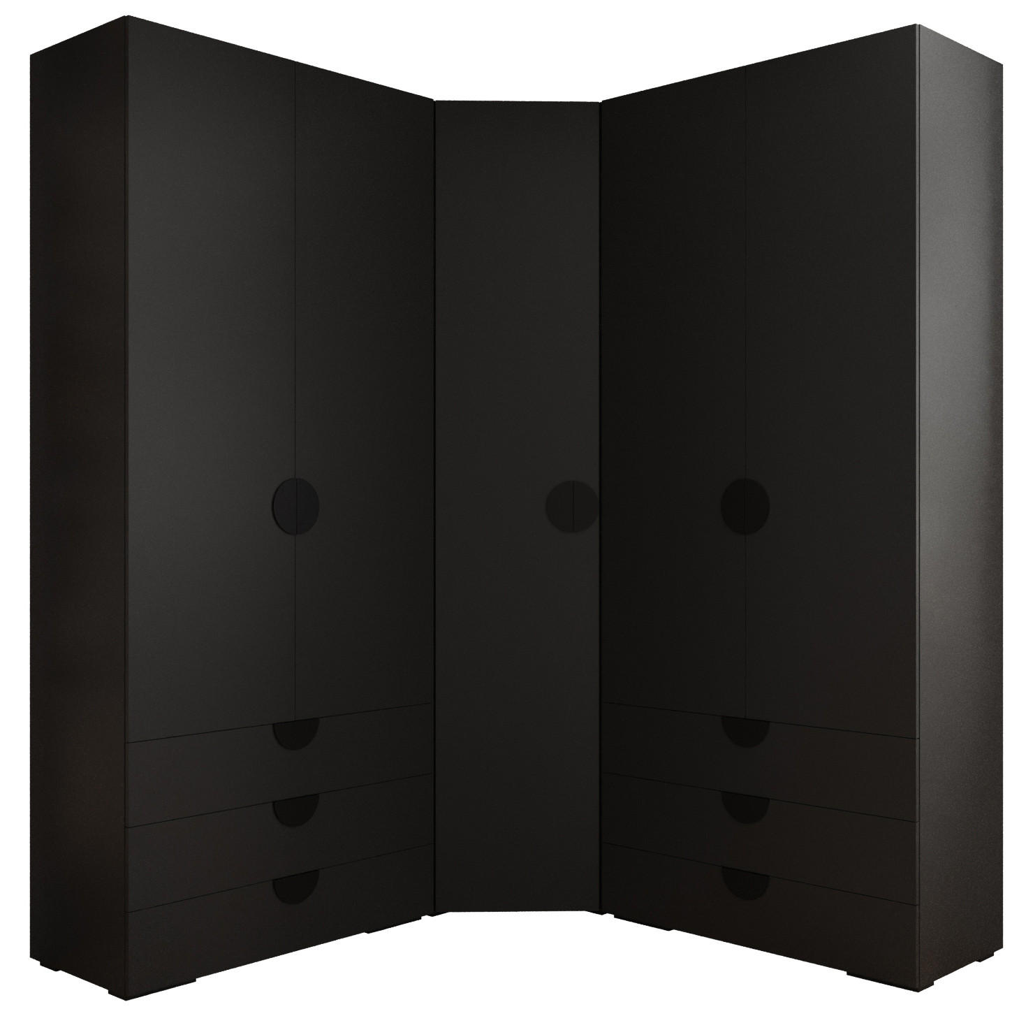 GARDEROBEN-SET 236,7/181,7/47 - Schwarz, Holz/Kunststoff (181.7/236.7/47cm) - Abiks Möbel