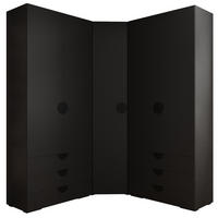 GARDEROBEN-SET 236,7/181,7/47 - Schwarz, Holz/Kunststoff (181.7/236.7/47cm) - Abiks Möbel