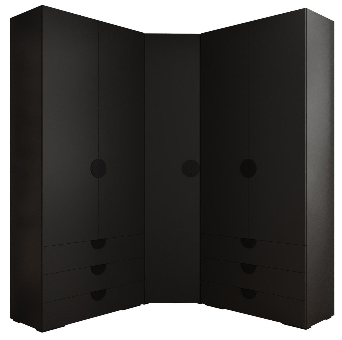 GARDEROBEN-SET 236,7/181,7/47 - Schwarz, Holz/Kunststoff (181.7/236.7/47cm) - Abiks Möbel