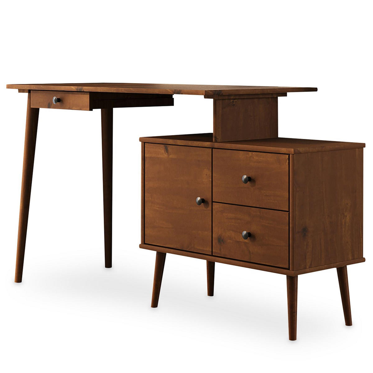 SCHREIBTISCH ANGOLO Kastanie - Kastanienfarben, Holzwerkstoff (35/35/85cm) - IDIMEX