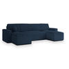 WOHNLANDSCHAFT PESANO T Blau Kordstoff mit Schlaffunktion - Blau, Holz (306/85/140cm) - MASSENO