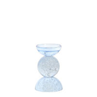 KERZENSTÄNDER Itinga - Blau - 9.5/9.5/15.5 cm - Blau, Glas (9.5/15.5/9.5cm) - Light & Living