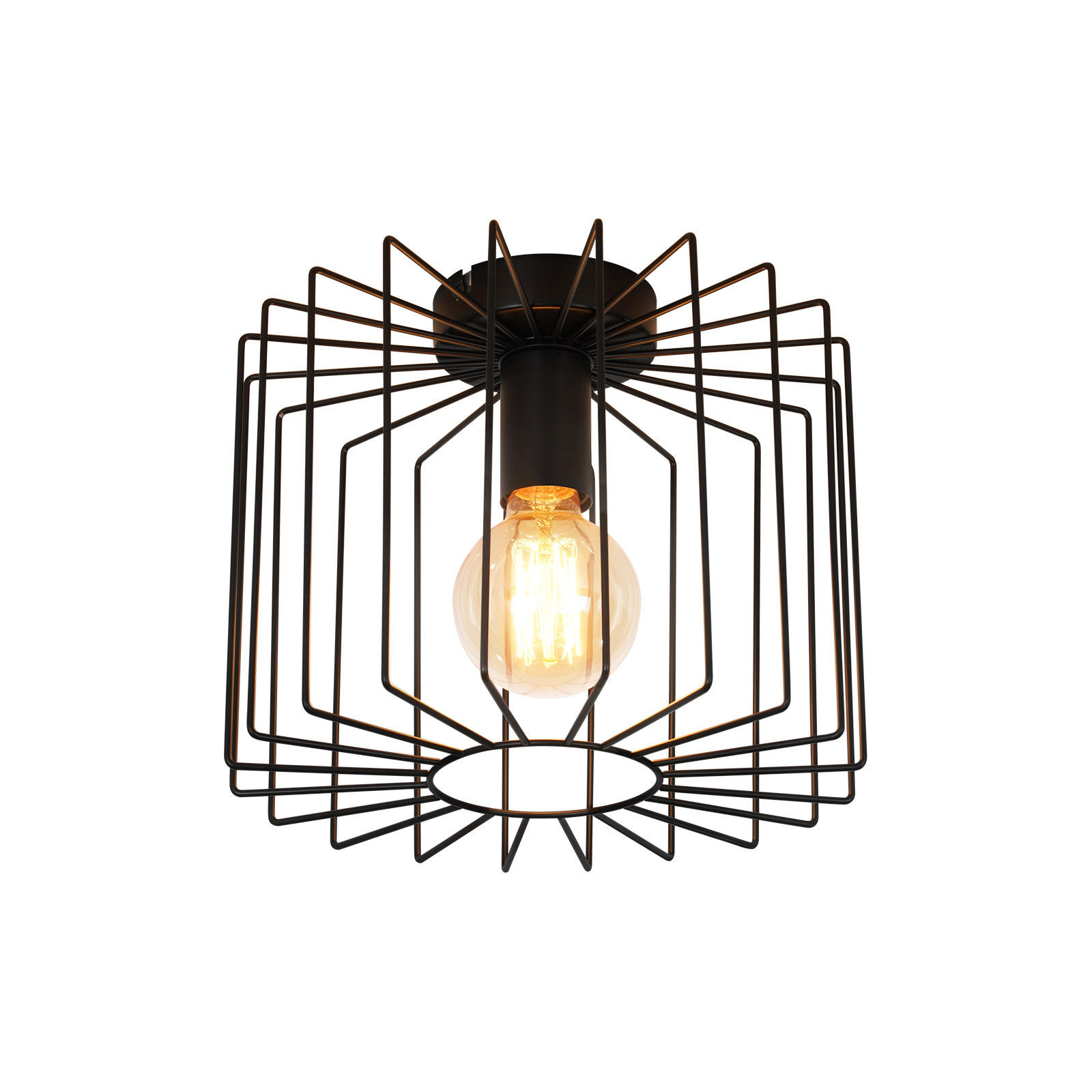 DECKENSTRAHLER Luxthara 27/22.5/27 cm - Schwarz, Metall (27/27/22.5cm) - ZMH