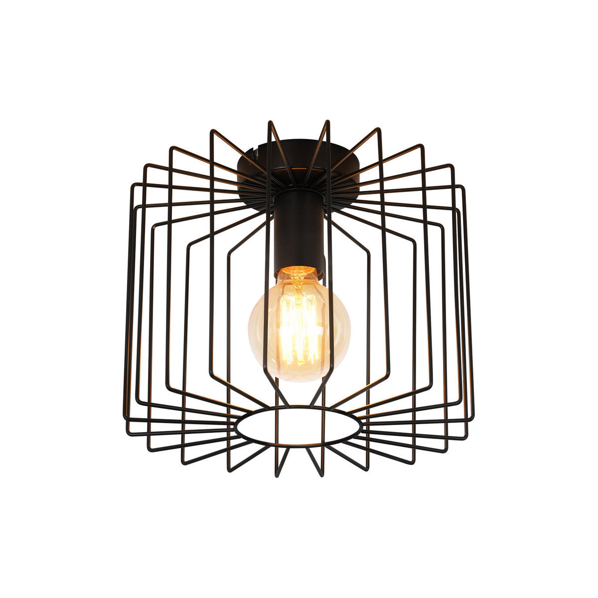 DECKENSTRAHLER Luxthara 27/22.5/27 cm - Schwarz, Metall (27/27/22.5cm) - ZMH