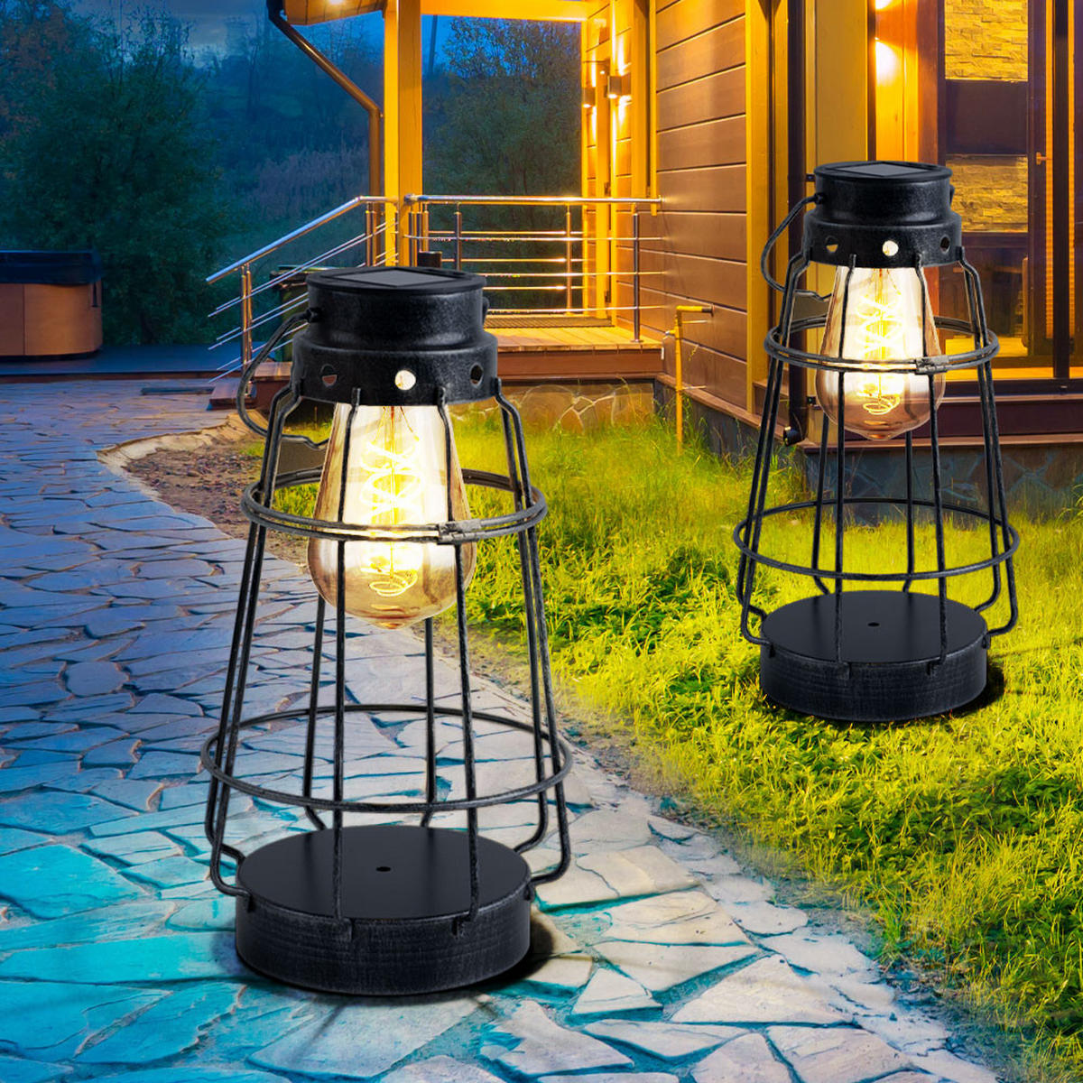 LED AUSSENLEUCHTE Metall Silber maritim 3er Set - Silberfarben, Metall (16/16/27cm) - Nowa