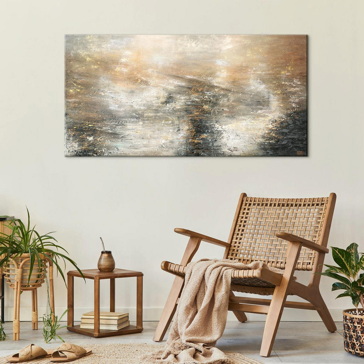 GEMÄLDE Kraft der Elemente auf Keilrahmen 200x100 cm - Braun, Holz (200/100cm) - YS-art gallery