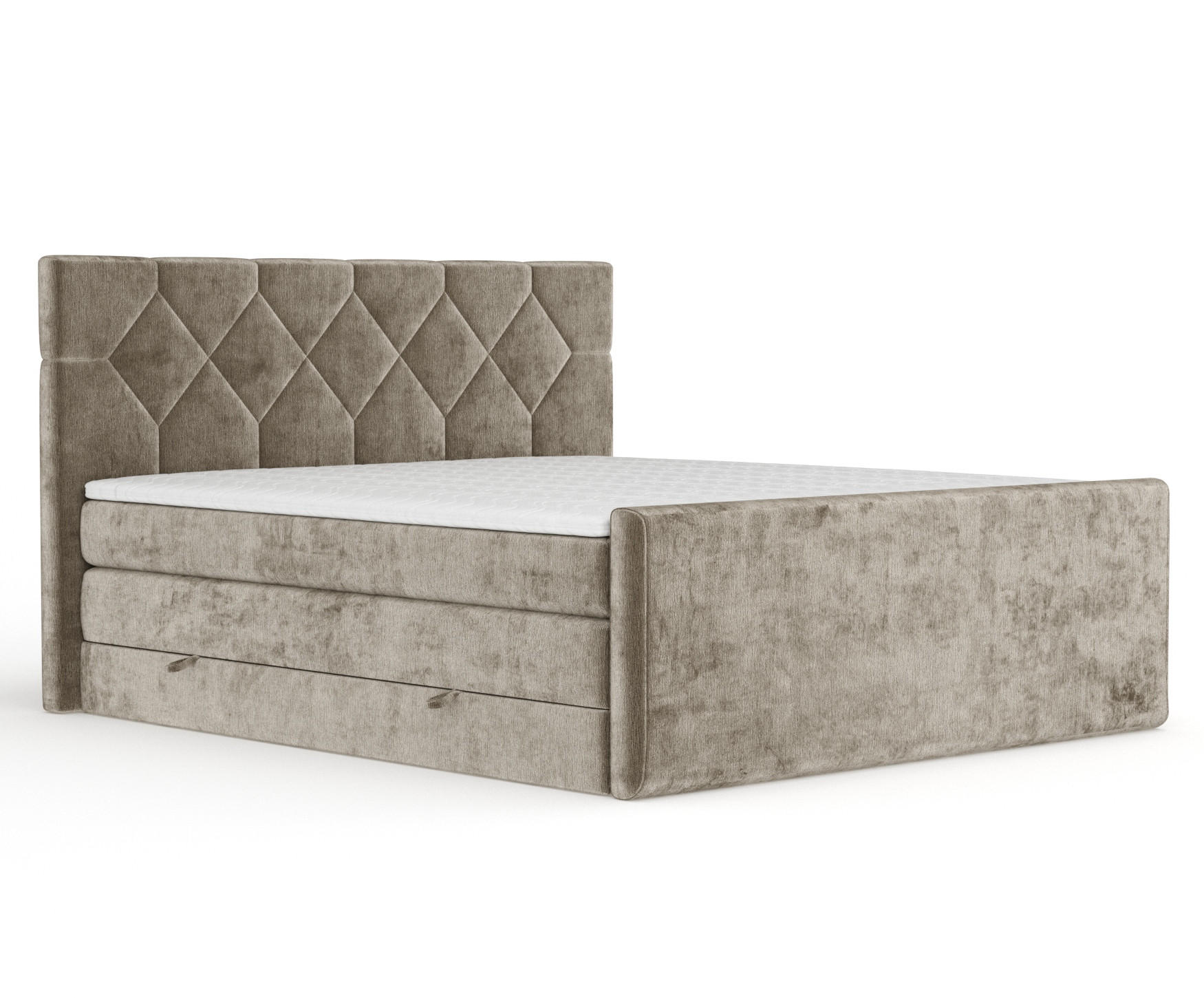 BOXSPRINGBETT Toma Beige 200/200 cm - Beige/Schwarz, Holz/Holzwerkstoff (200/200cm) - Maison de Reve