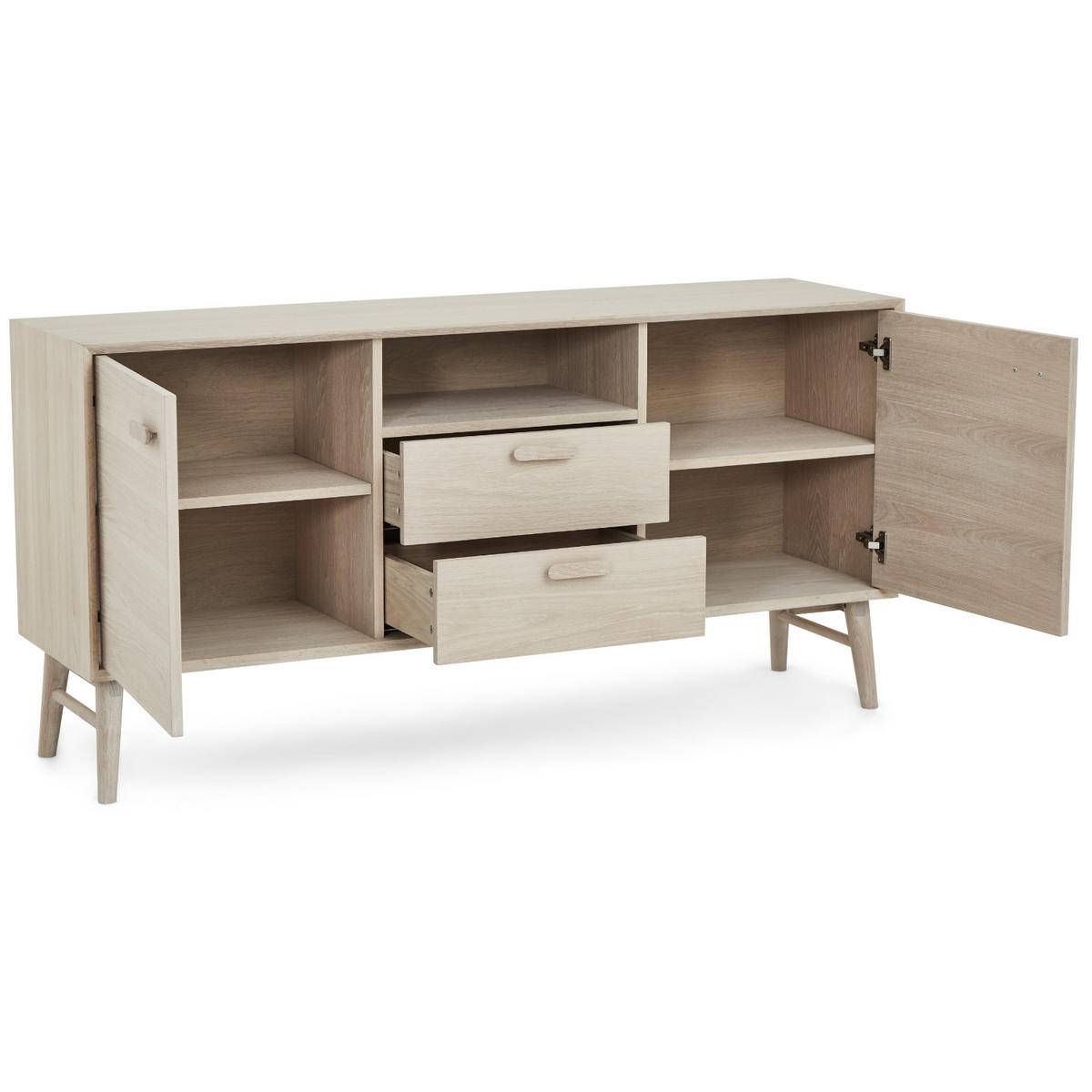 SIDEBOARD Eiche massiv - Eiche Bianco/Eichefarben, Holz/Holzwerkstoff (160/79/42cm) - Furnhouse