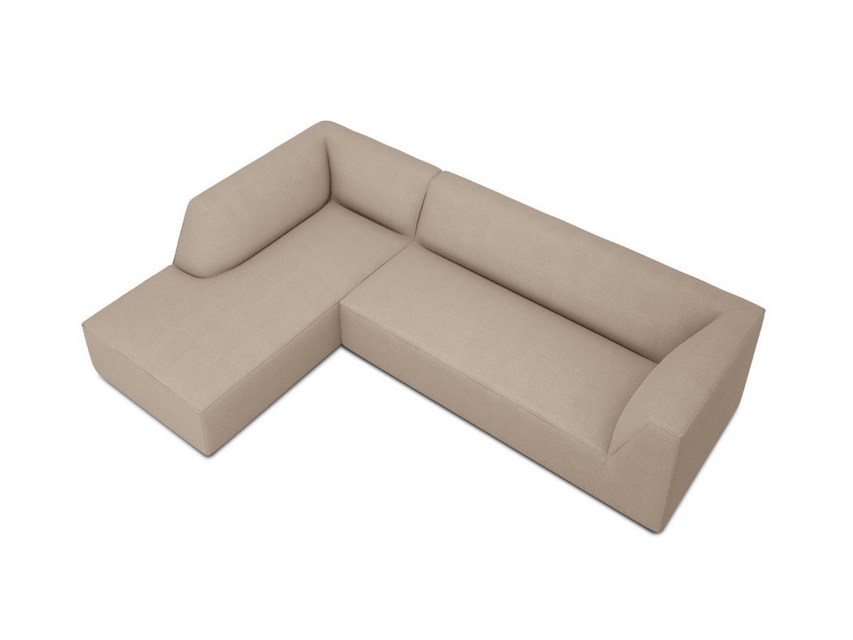 ECKSOFA links Ruby aus strukturiertem Stoff dunkelbeige 4 Sitzplätze - Taupe, Textil (180/273cm) - Micadoni