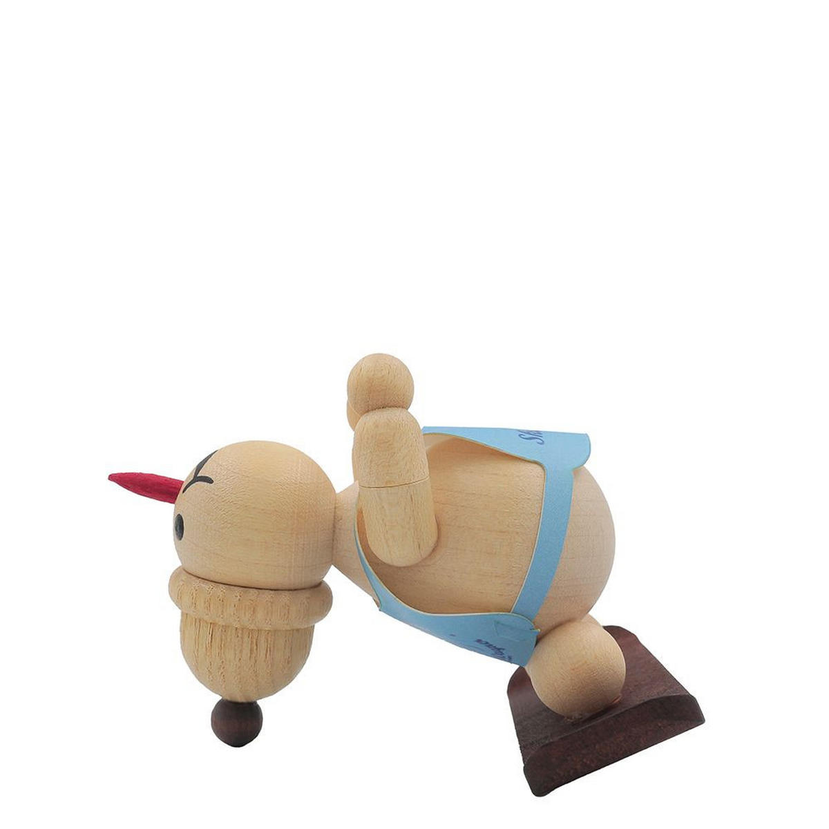 HOLZFIGUR Schneemann Junior Skianfänger mit Snowboard 4 cm - Multicolor, Holz (8/4/0.1cm)