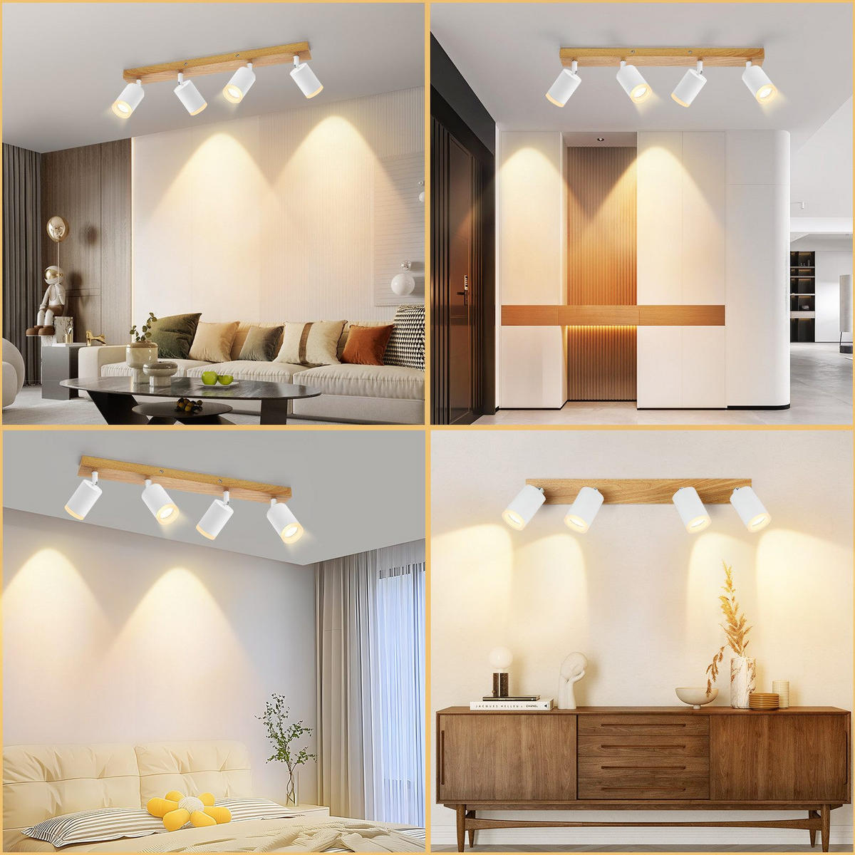 STRAHLER Barsinghausen 4-flammig 54/6/15 cm - Weiß, Metall (54/6/15cm) - Nettlife