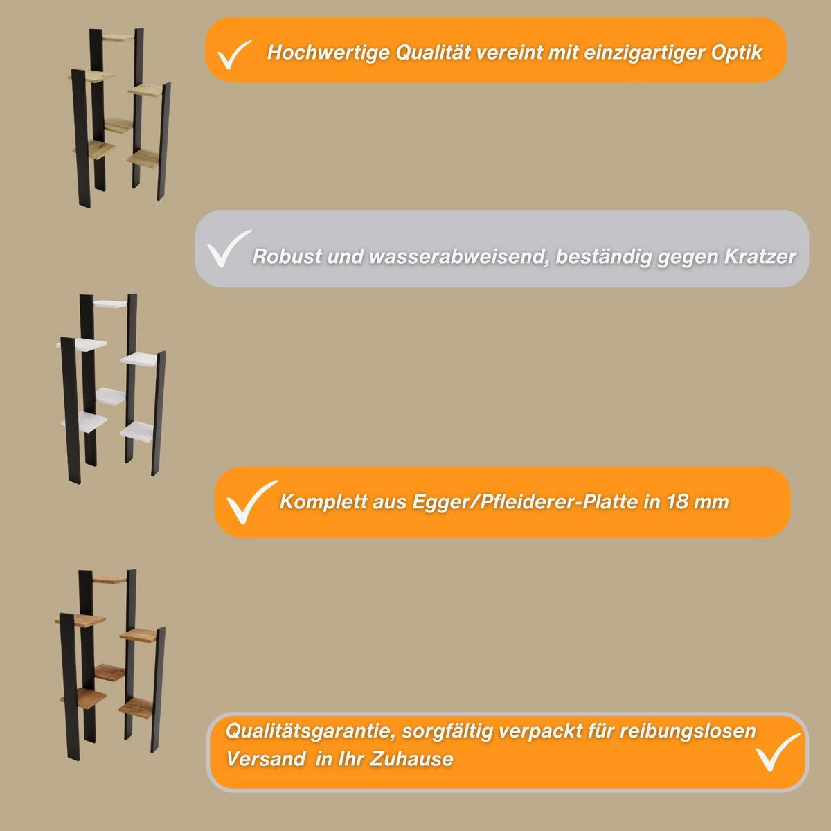 BLUMENSTÄNDER M6 - Weiß, Holzwerkstoff (49/108/48cm) - RAUMHIRSCH FURNITURE