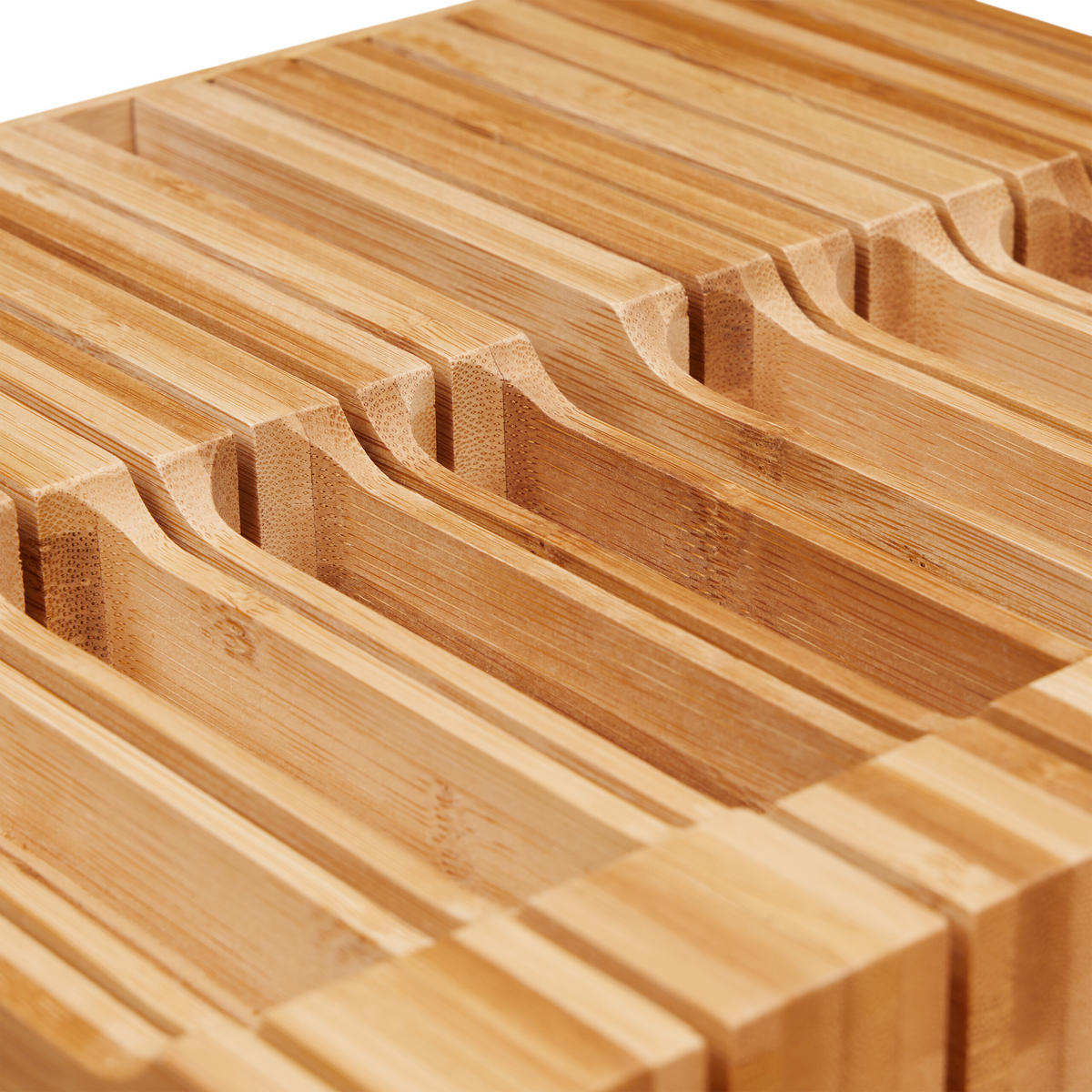 MESSERHALTER Schublade - Hellbraun, Holz (43/5/23cm) - Relaxdays