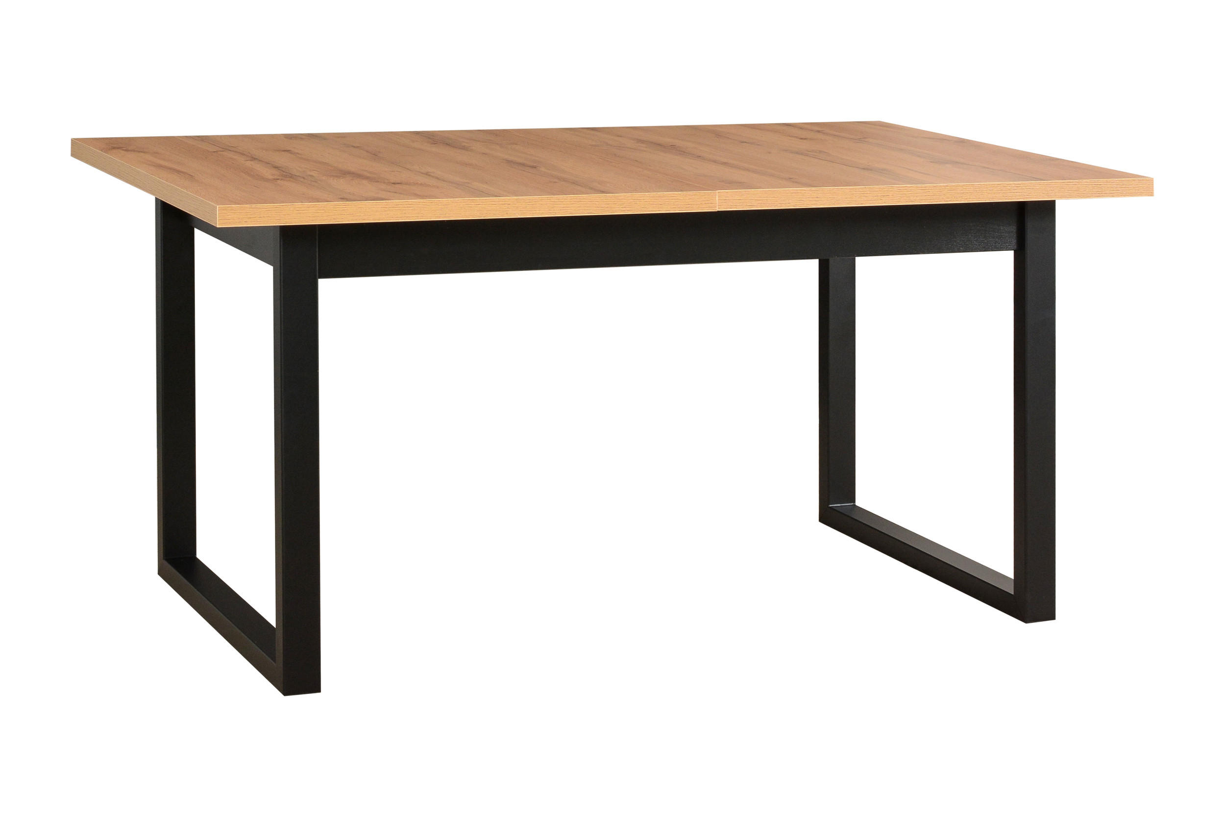 ESSTISCH Ikon 3 - Birkefarben/Schwarz, Holz/Metall (80/140/78cm) - Leaf Design