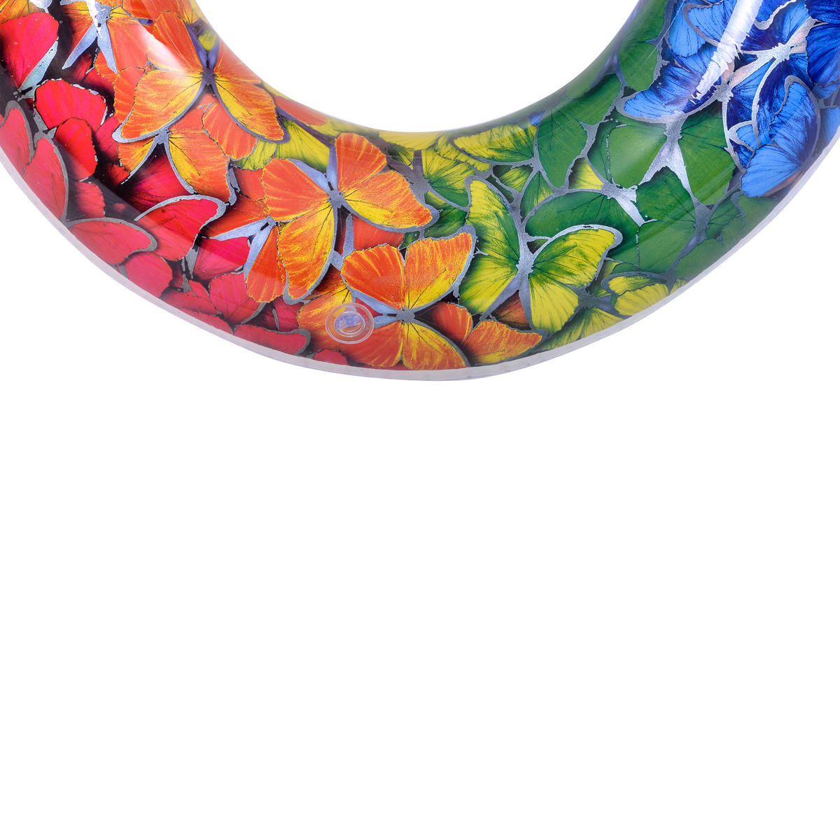 SCHWIMMREIFEN Schmetterling Ø90 cm bunt mit Sicherheitsventil - Multicolor, Kunststoff (90/90cm) - Avenli