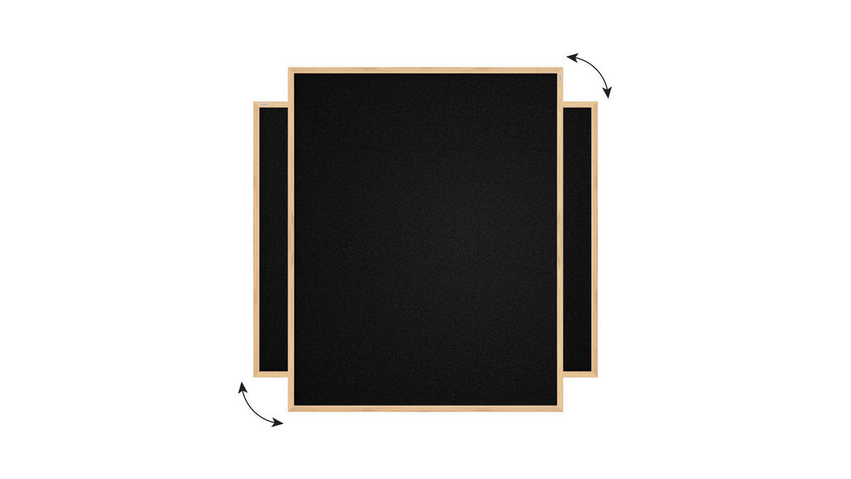 SCHWARZ Pinnwand mit Holz Rahmen 120x90cm - Schwarz, Holz (120/90/1.5cm) - ALLboards