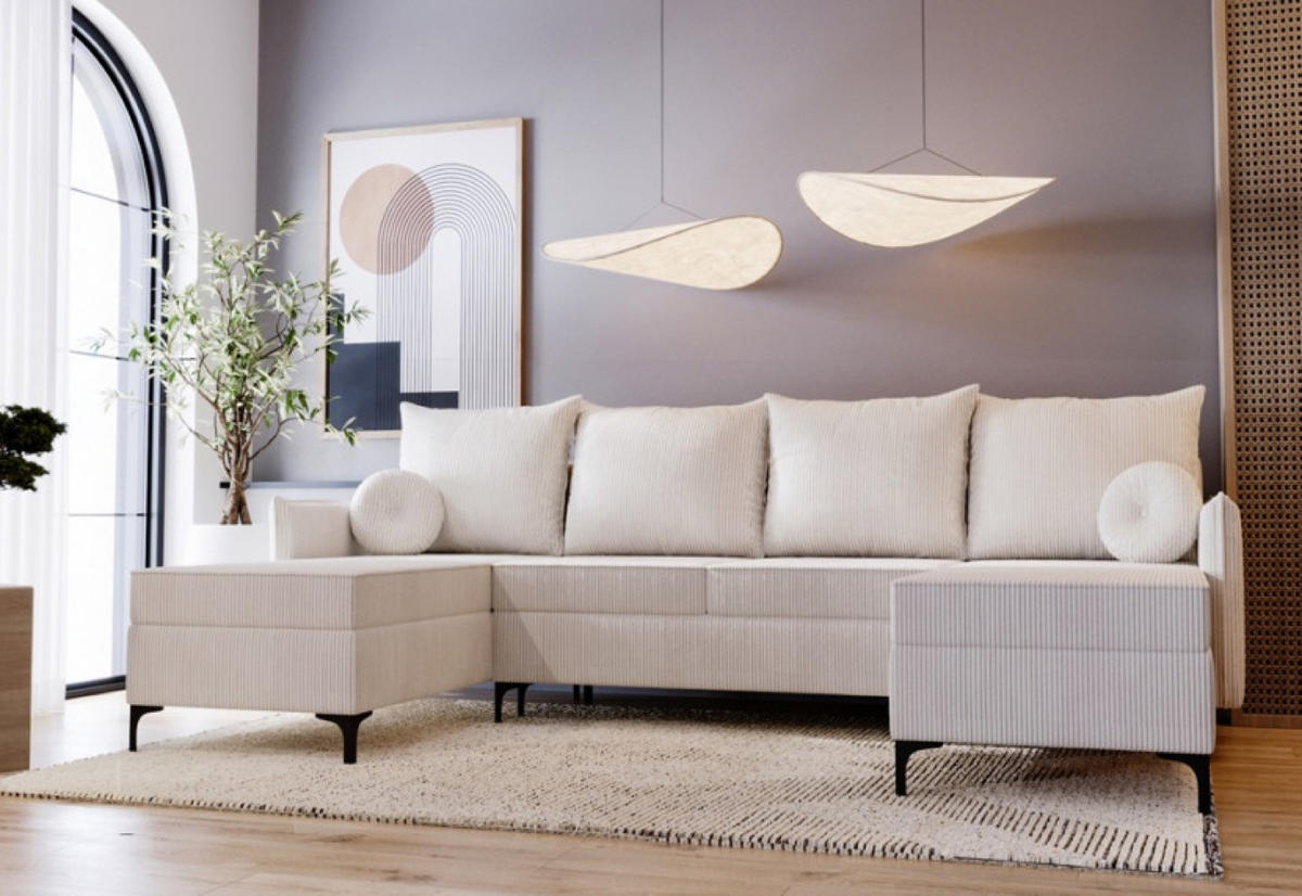 ECKSOFA Beige LEA U-Form - Beige, Textil (281/168cm) - Sepro Meble