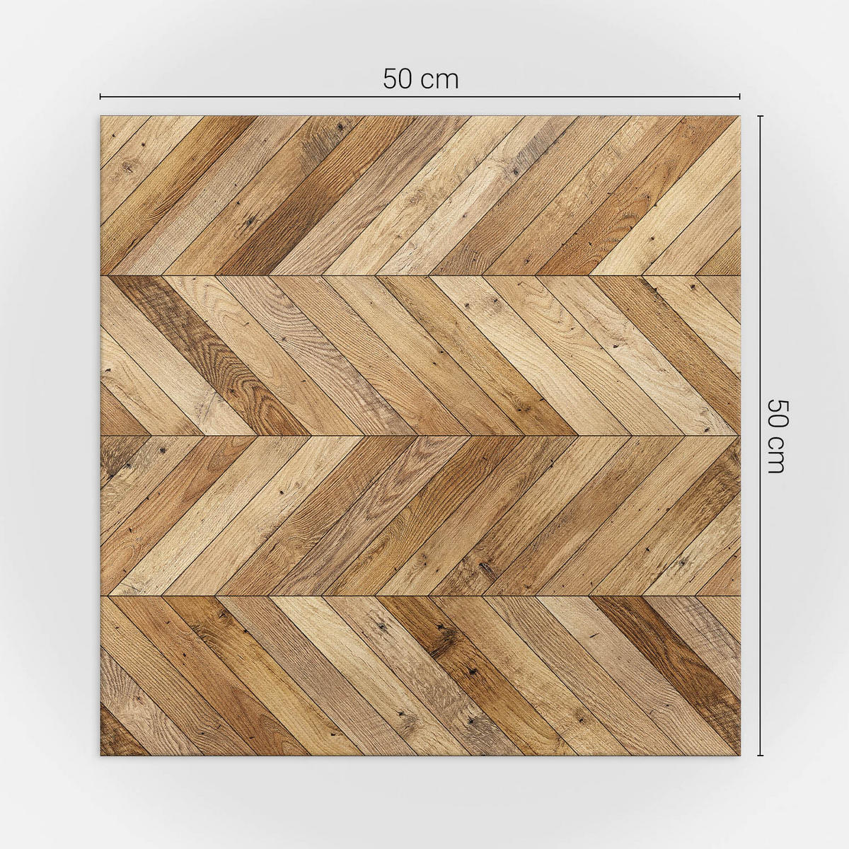 WANDPANEEL 4x 50x50 cm selbstklebend Veythra - Nussbaumfarben, Kunststoff (50/1.6/50cm) - Wallfluent