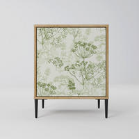 SIDEBOARD FENNEL BALDACHIN, Eichefarben, 57,5x42x72,5 cm, Schwarze Metallfüße - Eichefarben/Multicolor, Holzwerkstoff/Metall (57.5/72.5/42cm) - SpaceRebels
