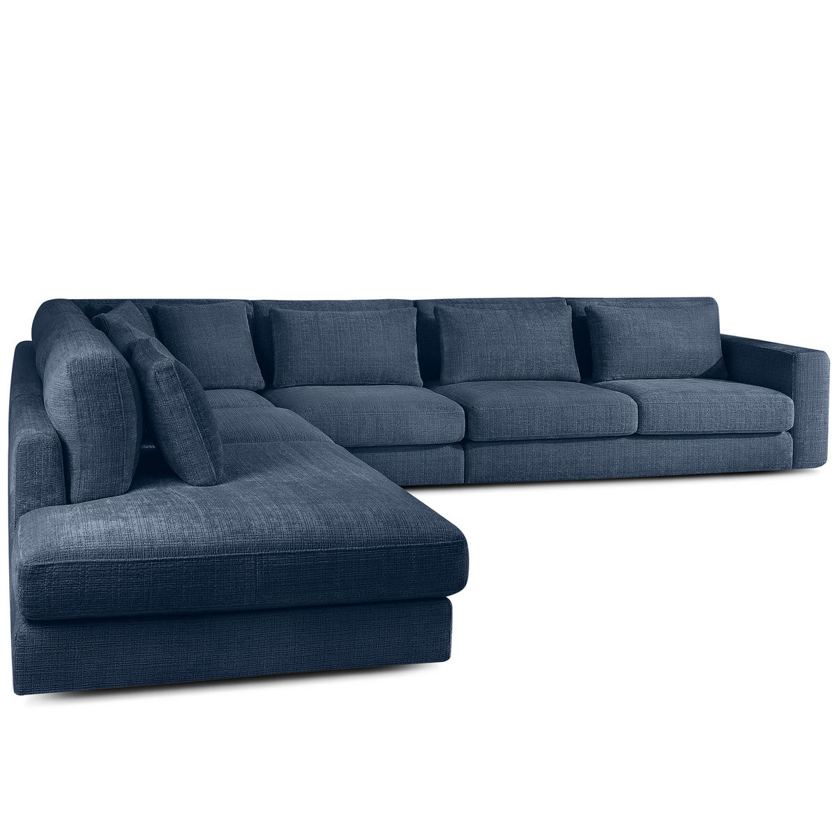 ECKSOFA XL links VERUS - Dunkelblau, Holz/Holzwerkstoff (377/328cm) - KONSIMO®