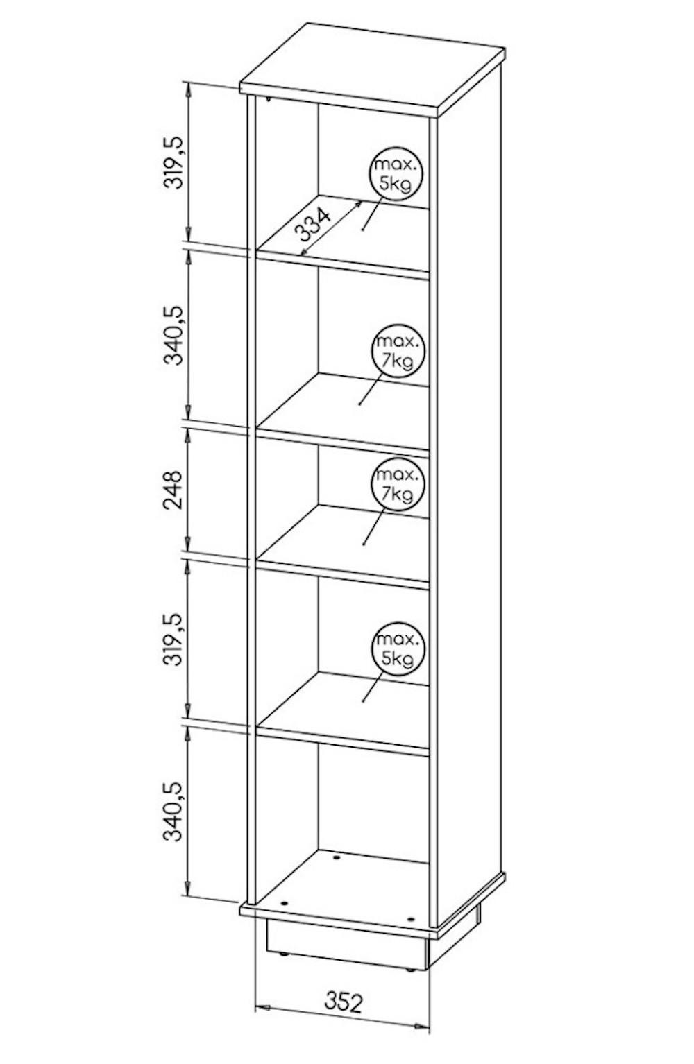 Thumbnail - Feldmann-Wohnen Jugendzimmer-Set, Braun, Schwarz, Kunststoff, 6 Fächer, 8 Schubladen, Rechteckig,Rechteckig, 135x175x56 ...