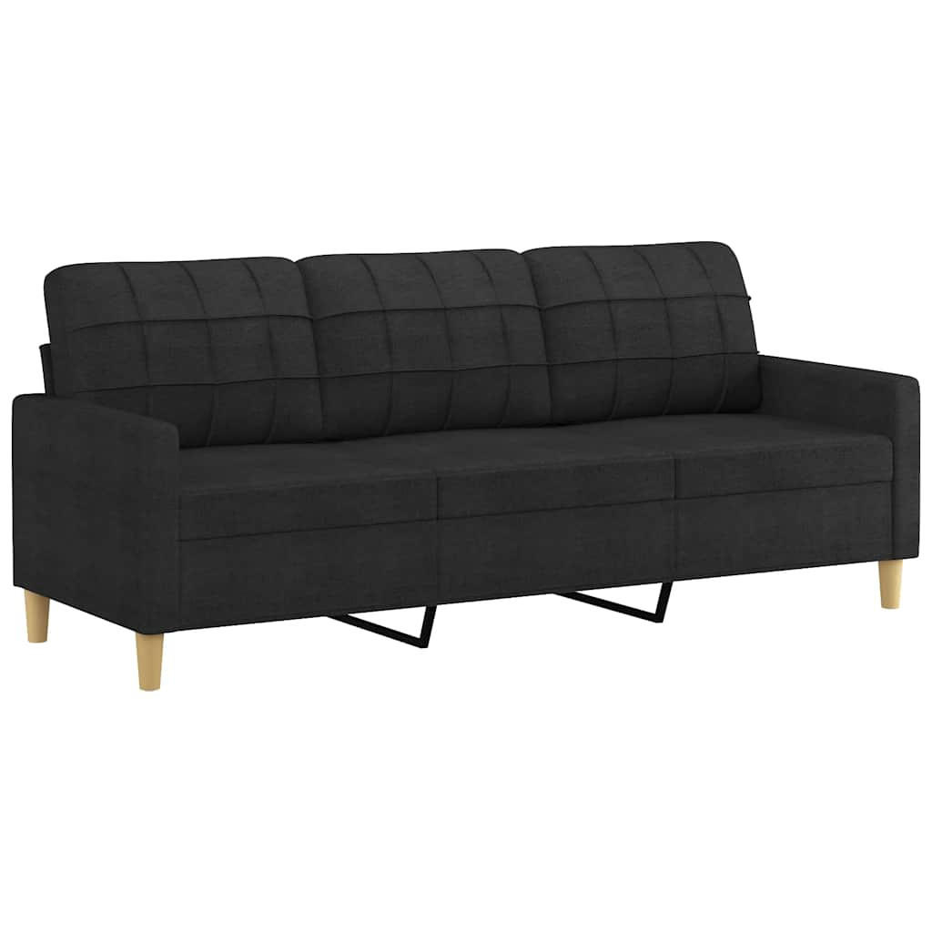 3-SITZER-SOFA Düren - Schwarz, Textil (198/80/77cm) - Nettlife
