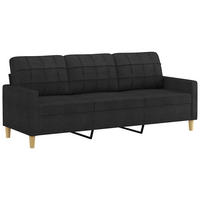 3-SITZER-SOFA Düren - Schwarz, Textil (198/80/77cm) - Nettlife