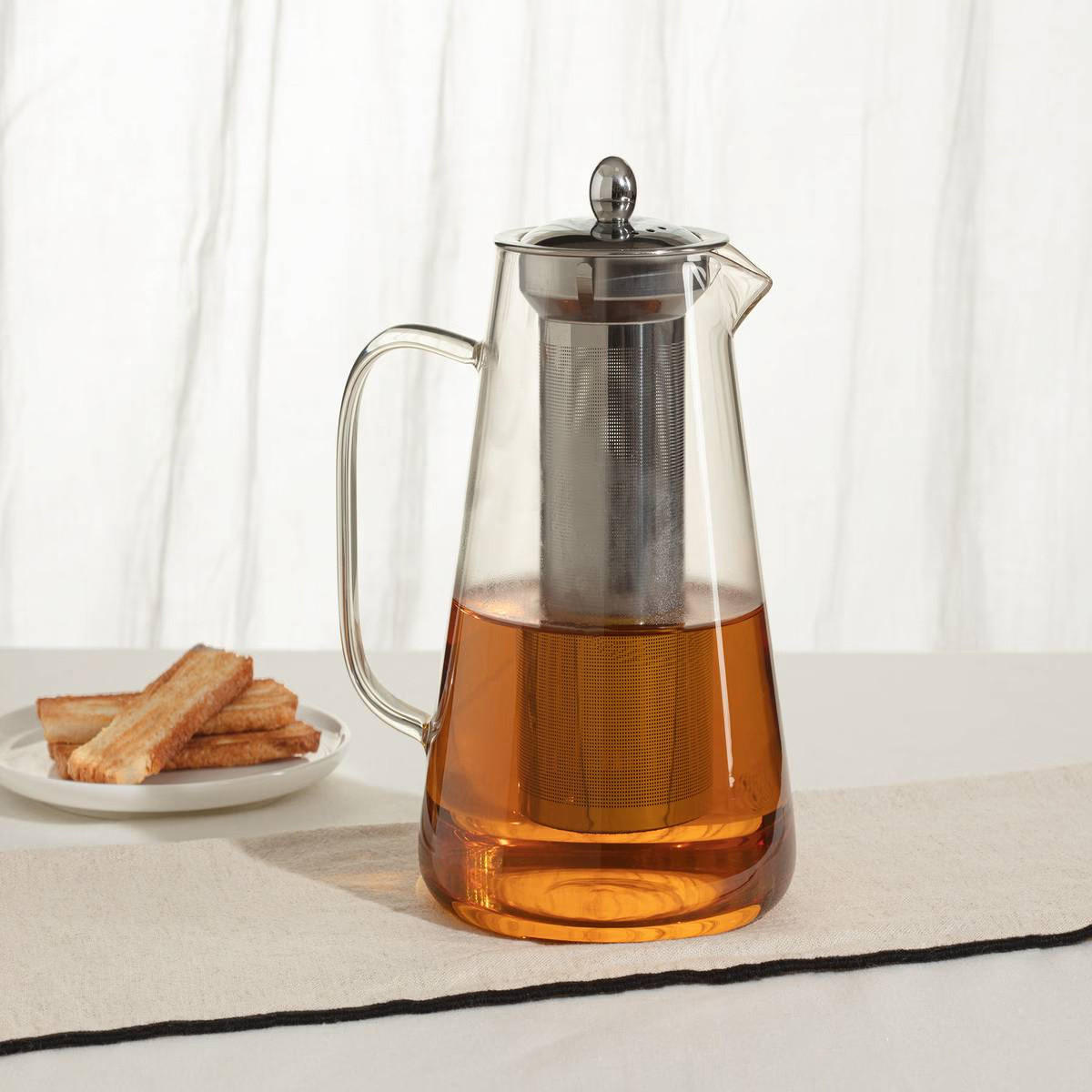 TEEKANNE mit Sieb Teal Transparent 1,3 l 18/14,3/18,4 cm - Transparent, Glas (1.3L) - Secret de Gourmet