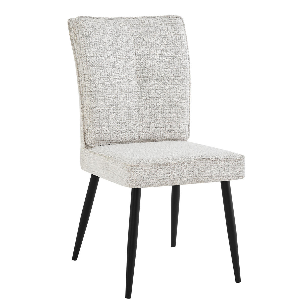 STUHL 2er-Set mit Metallbeinen Chenille Cremeweiß - Weiß, Metall (41/90.5/44cm) - Meubliv