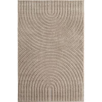 TEPPICH Wohnzimmer Hoch-Tief 3D-Effekt Organische Bögen mit 3D-Effekt OEKO-TEX 3D-Relief Boho Beige 200x290 – RIGI - Beige, Textil (200/290cm) - KADIMA DESIGN