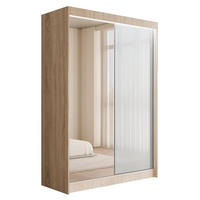 KLEIDERSCHRANK VESLI mit LED - 150 cm - Sonoma Eiche|Weiß - Weiß/Sonoma Eiche, Holzwerkstoff (150/215/61cm) - ALTDECOR