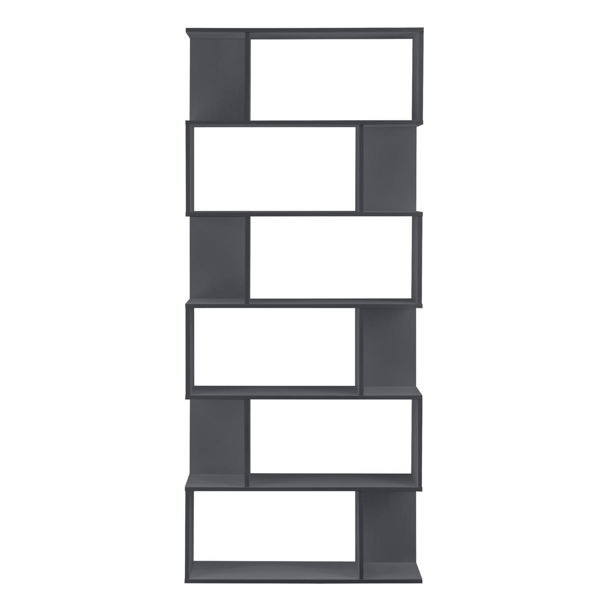 BÜCHERREGAL Borrby - Dunkelgrau, Holzwerkstoff (80/192/24cm) - [en.casa]