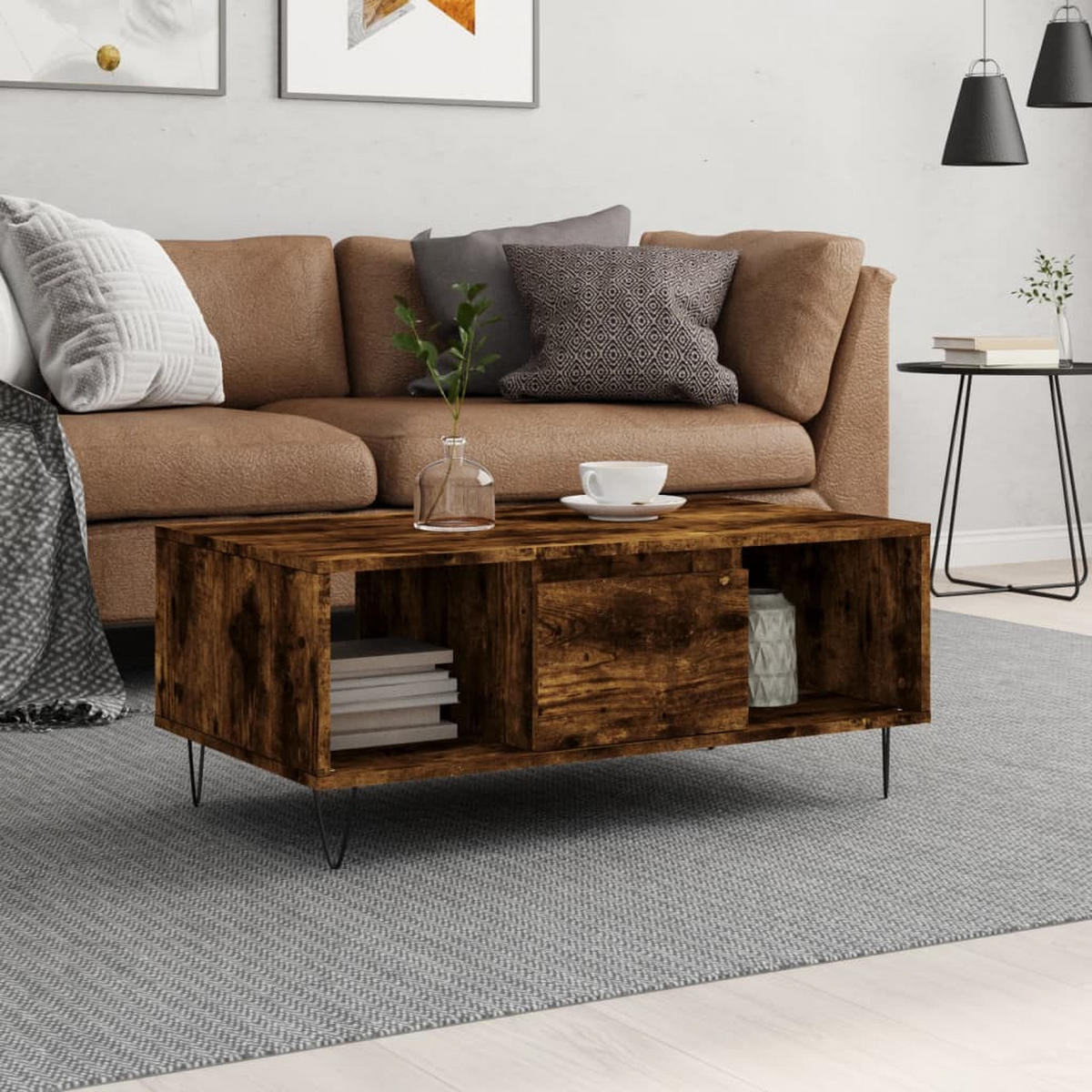 COUCHTISCH Räuchereiche 90x50x36,5 cm Holzwerkstoff - Braun, Holzwerkstoff (50/90/36.5cm) - furnicato