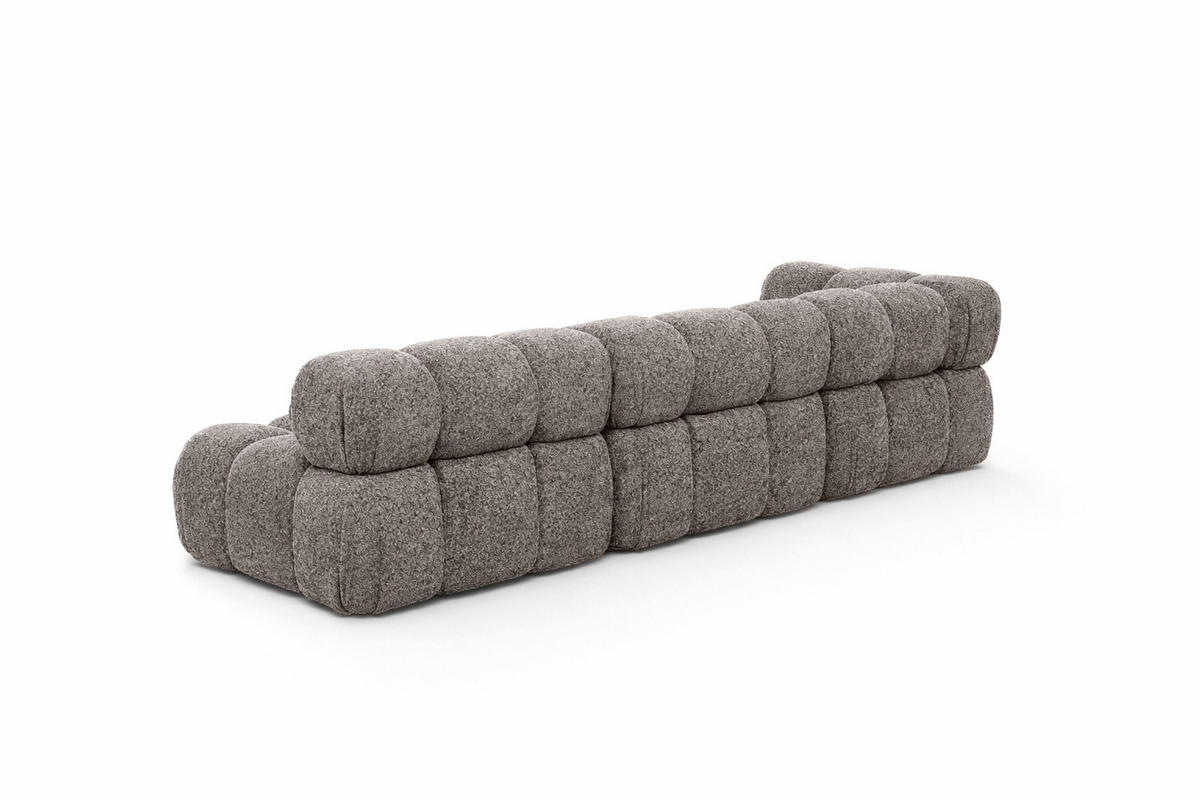 ECKSOFA L-Form Modulare, Bouclé-Stoff Abriamo, Braun, Rechts, Selia - Braun, Holz (285/160cm) - Kaiser Möbel