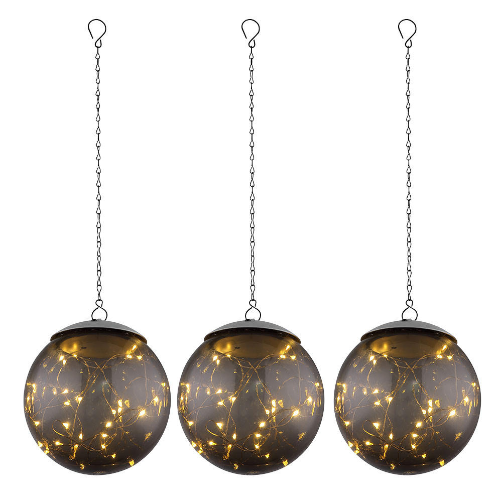 LED AUSSENLEUCHTE Rauch Grau 2er Set - Grau, Kunststoff (15/15/50cm) - Globo Lighting