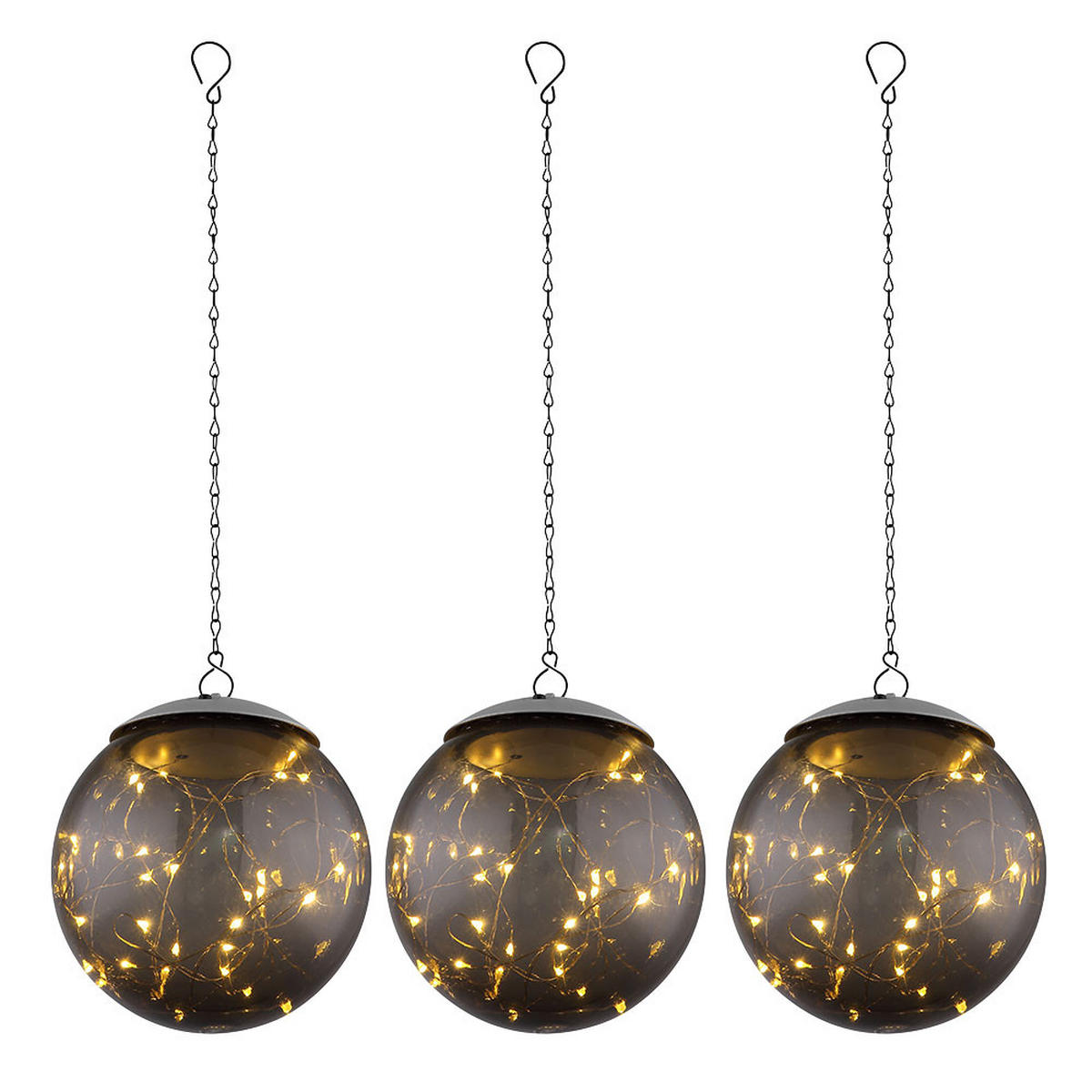 LED AUSSENLEUCHTE Rauch Grau 2er Set - Grau, Kunststoff (15/15/50cm) - Globo Lighting