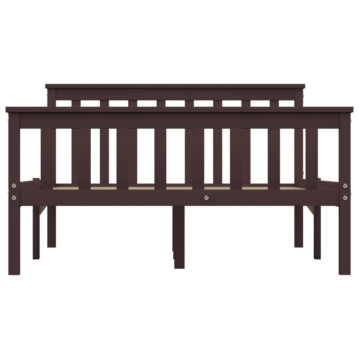 MASSIVHOLZBETT Dunkelbraun Kiefer 120x200 cm - Braun, Holz (120/200cm) - furnicato