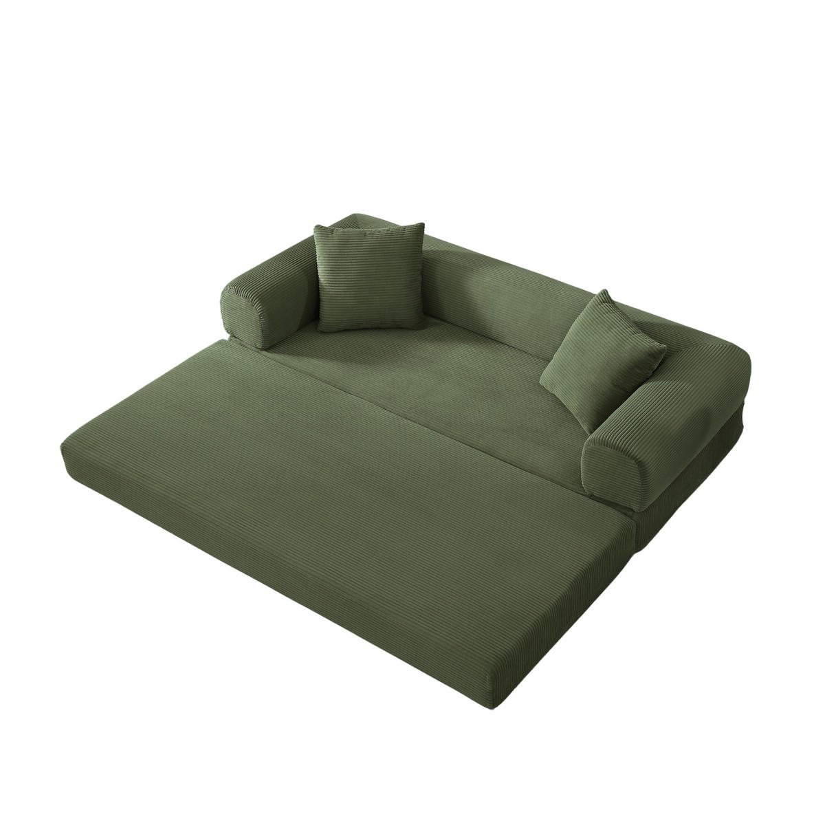 SCHLAFSOFA DE-34902 Tatami-Stil mit Bettfunktion Grün - Grün, Textil (89/59/195cm) - ComfortXL