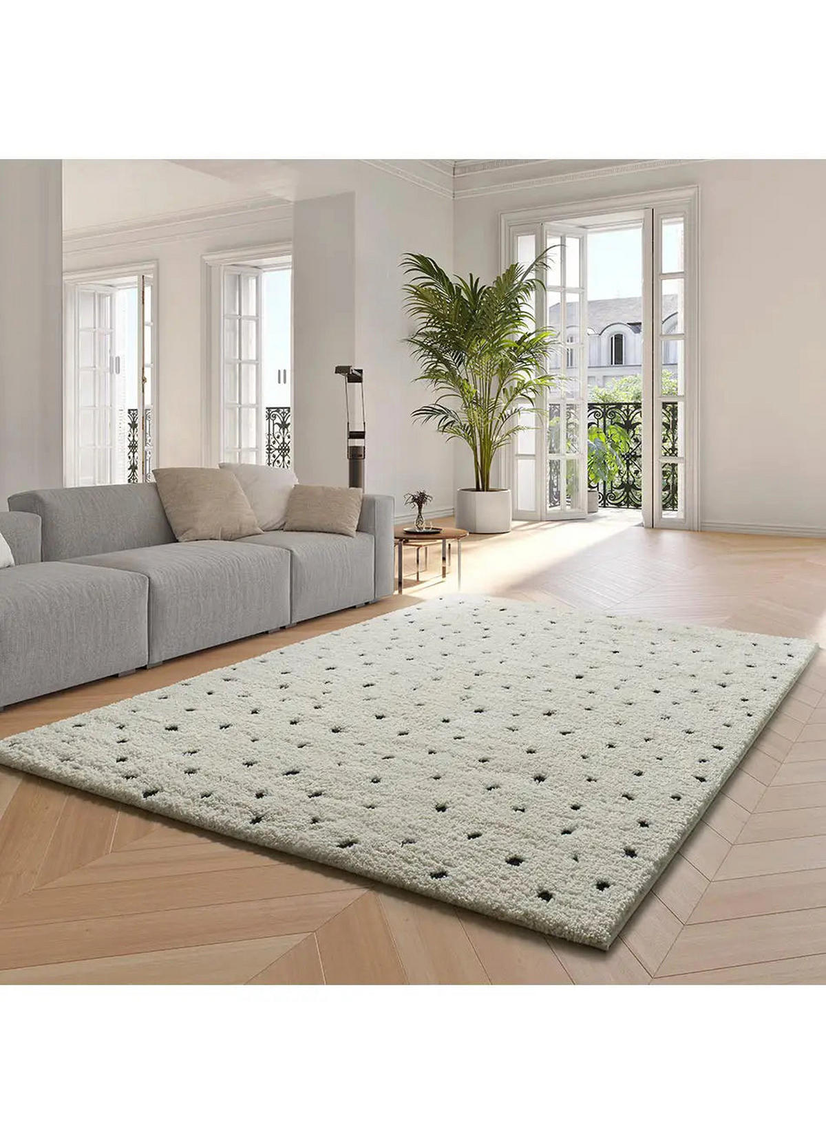 HOCHFLORTEPPICH Weiß Atesa 120/170 cm - Weiß, Naturmaterialien/Textil (120/170cm) - Atticgo