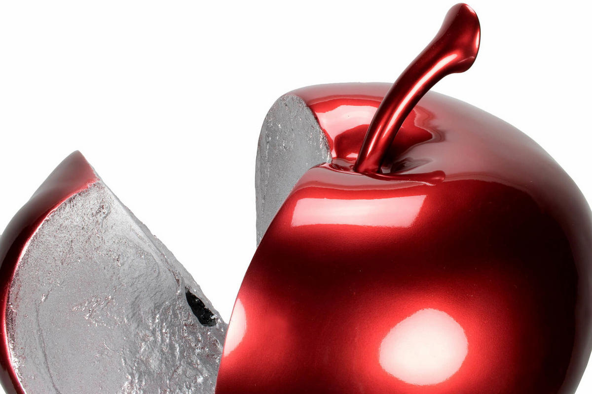 SKULPTUR Rot 51/54 cm - Rot/Silberfarben, Stein (11.2/54/40cm) - KUNSTLOFT