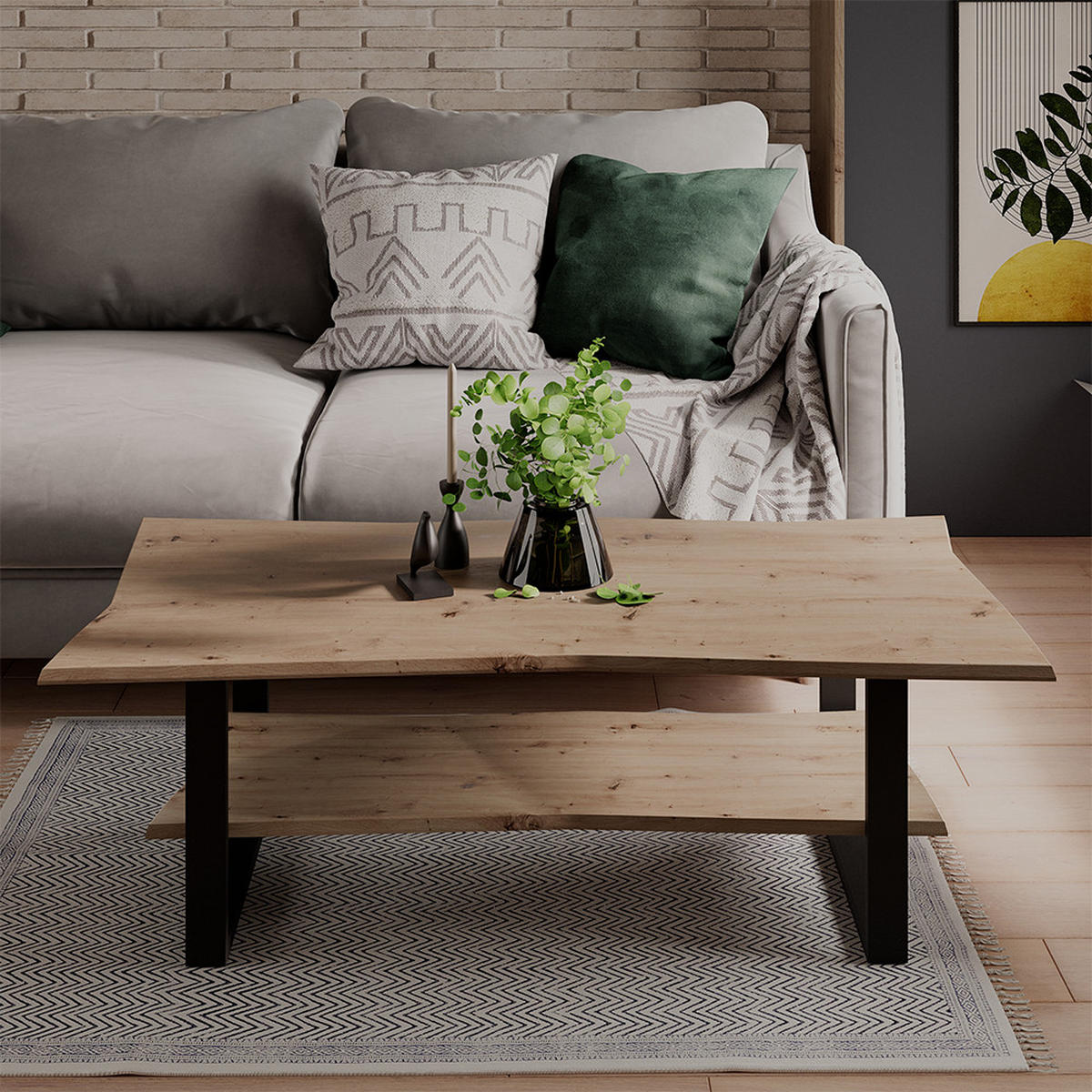 KONFERENČNÍ STŮL Yan Artisan - světle šedá, kompozitní dřevo (60/120/40cm) - Vicco