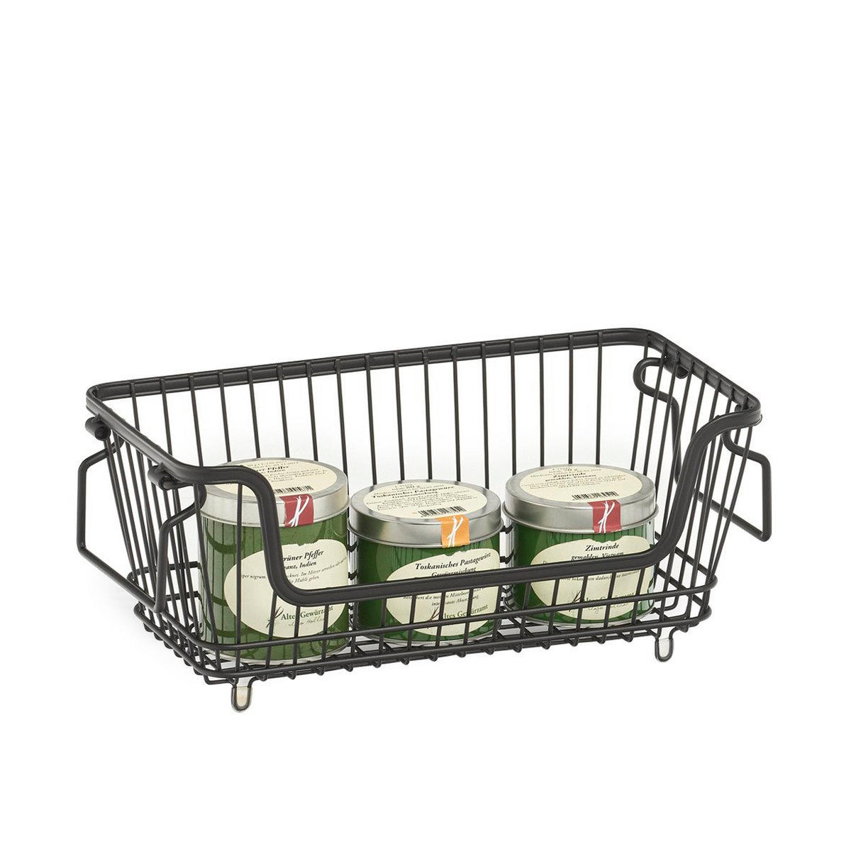 KORB für Obst und Gemüse 32/16,5/14,5 cm - Schwarz, Metall (16.5/14.5/32cm) - ZELLER