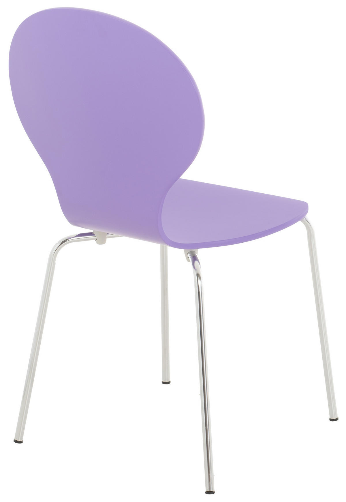 BESUCHERSTUHL Holz lila - Chromfarben/Lila, Holz/Metall (43/86/45cm) - CLP