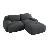 ECKSOFA modular rahmenlos Cord Grey - Grau, Kunststoff (178/208.1cm) - Meubliv