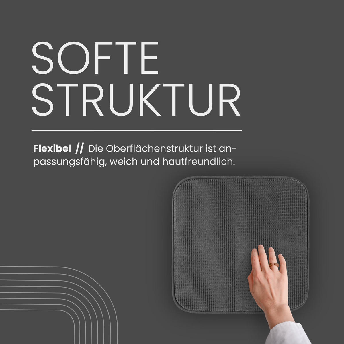 SITZKISSEN 38x38 cm Anthrazit 6er-Pack - Anthrazit, Kunststoff (38/38cm)
