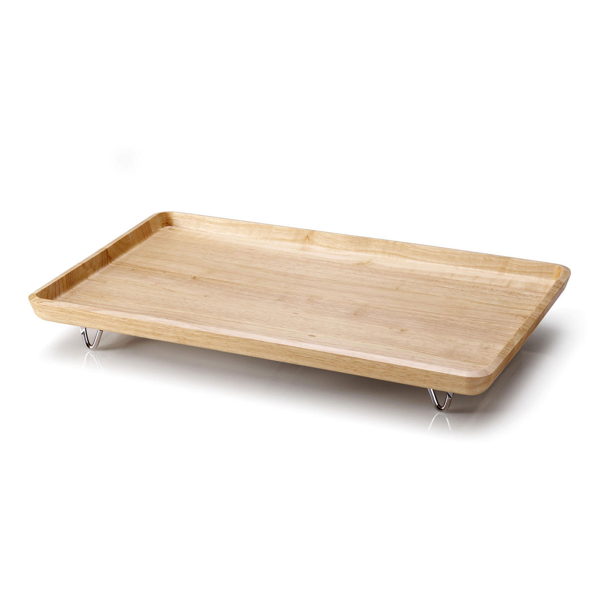 BETTTABLETT Natur, Gummibaumholz - Hellbraun, Holz (33/8/54cm) - Continenta