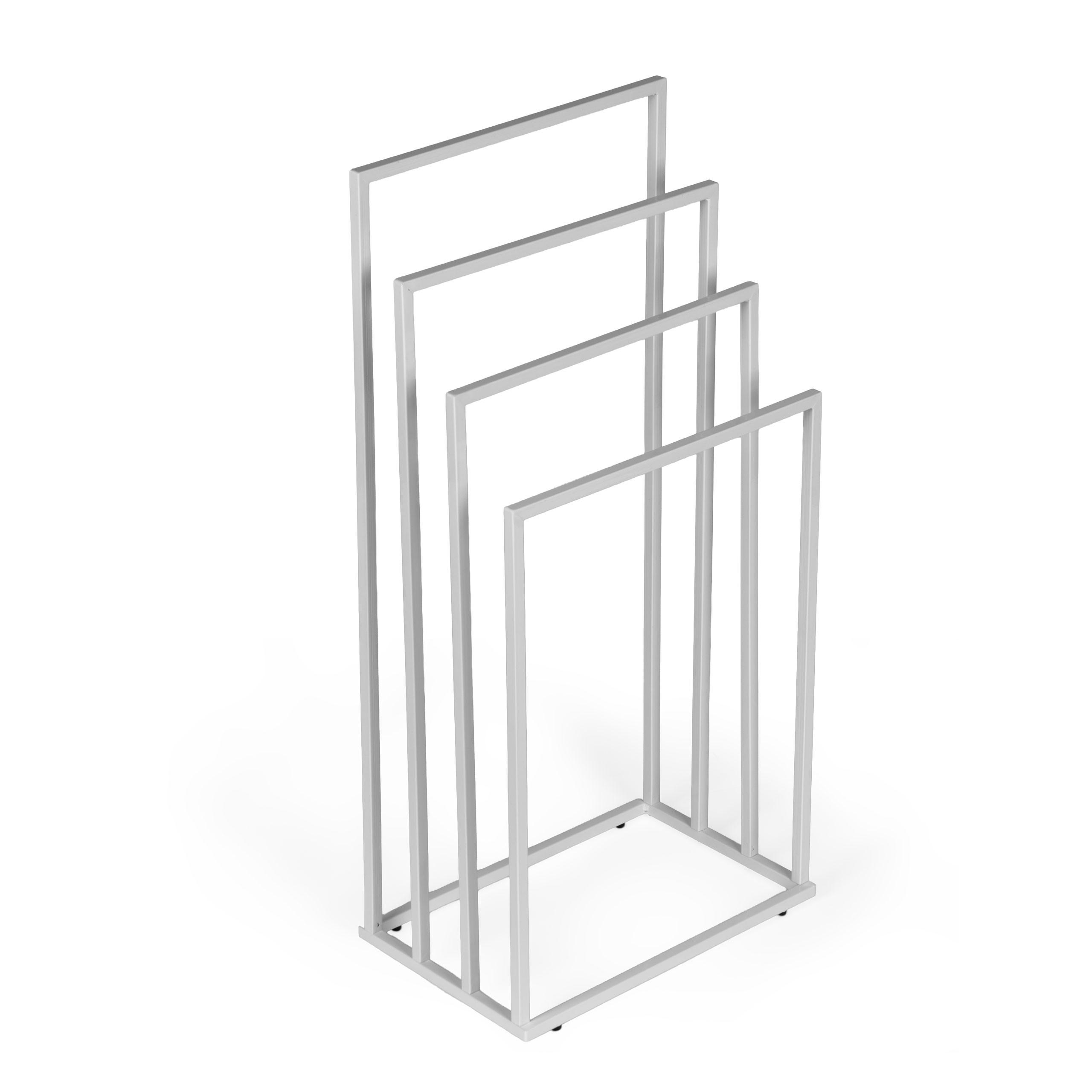 HANDTUCHSTÄNDER freistehend mit 4 Stangen - Weiß, Metall (45/94/29cm) - Mat-Haus