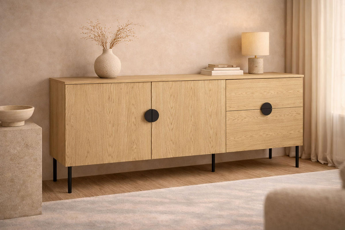 KOMMODE Mond Eiche Baltic 159 / 40 / 87cm - Eichefarben, Holz/Holzwerkstoff (159/87/40cm) - Feldmann-Wohnen