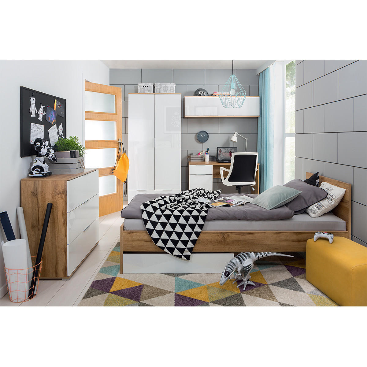 KOMMODE Selma Weiß und Holz - Weiß, Holzwerkstoff (95/86/41cm) - Petits-meubles